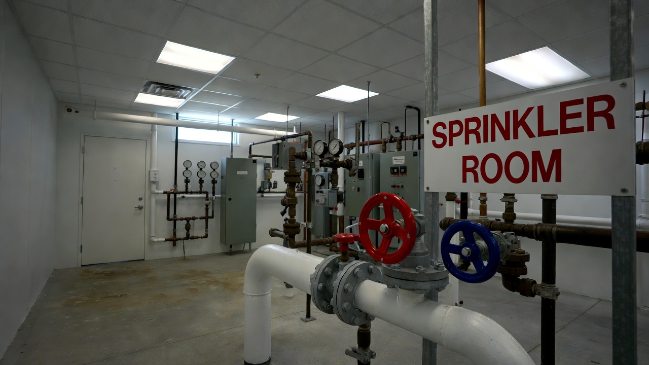 Sprinkler room pipes that can freeze