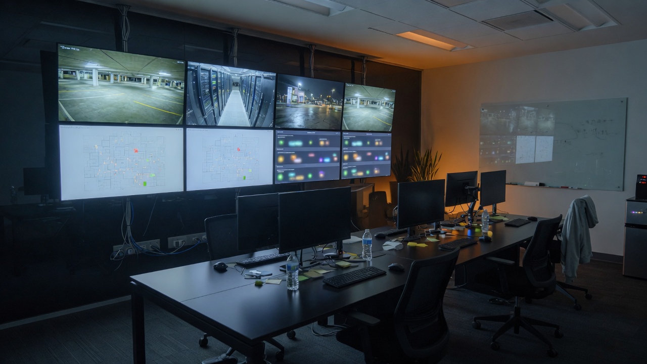 Caltuck managed cloud operations room with live camera and building monitoring