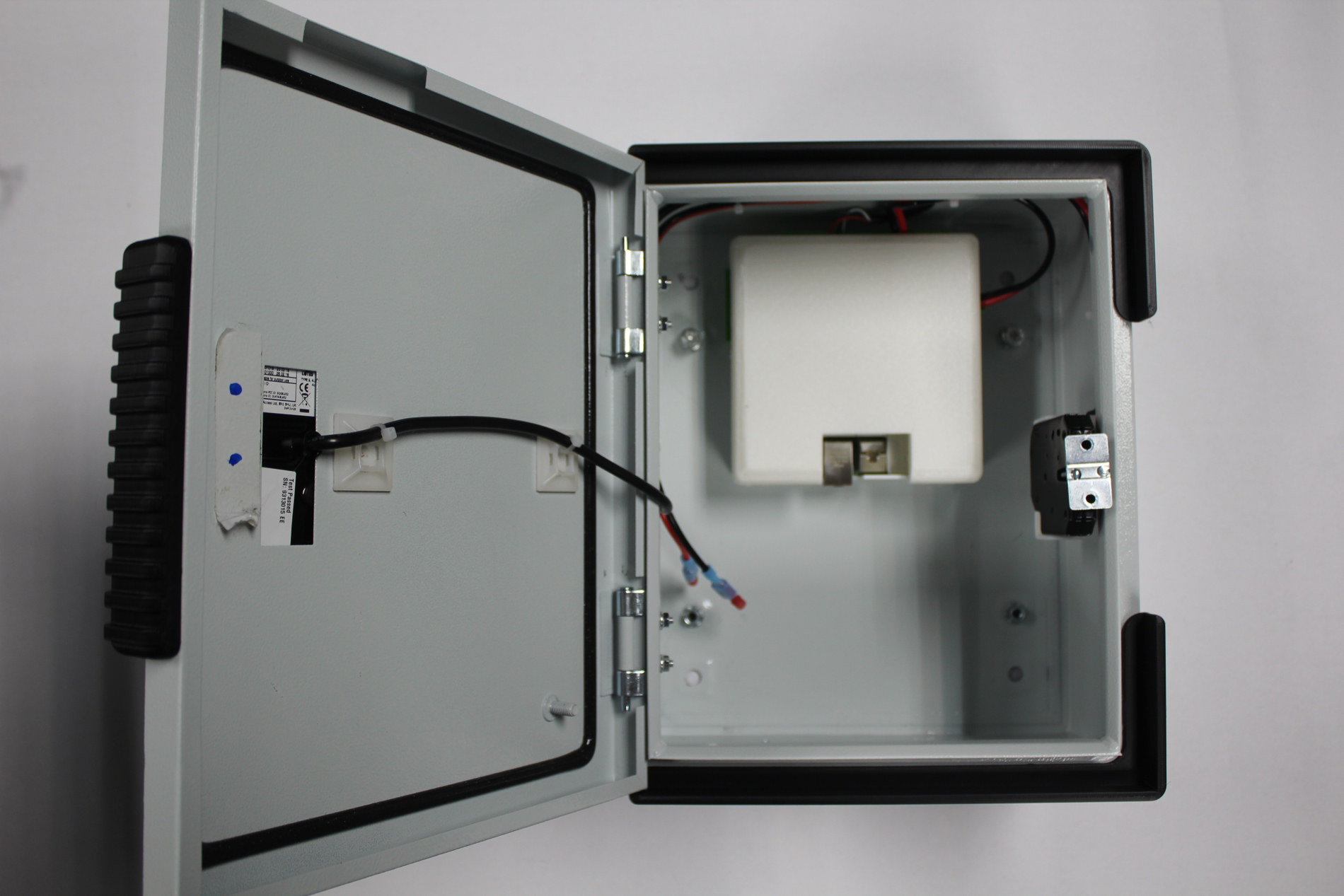 Inside the EMS Key Access Box showing controller and latch