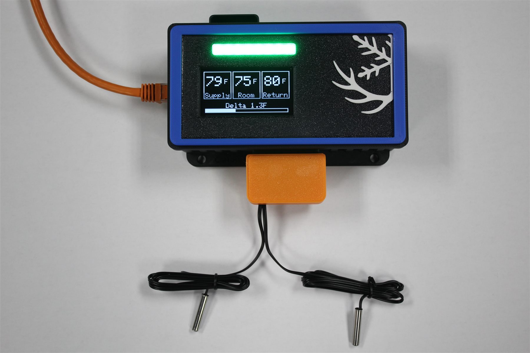 Building Sensor with HVAC module and two temperature probes