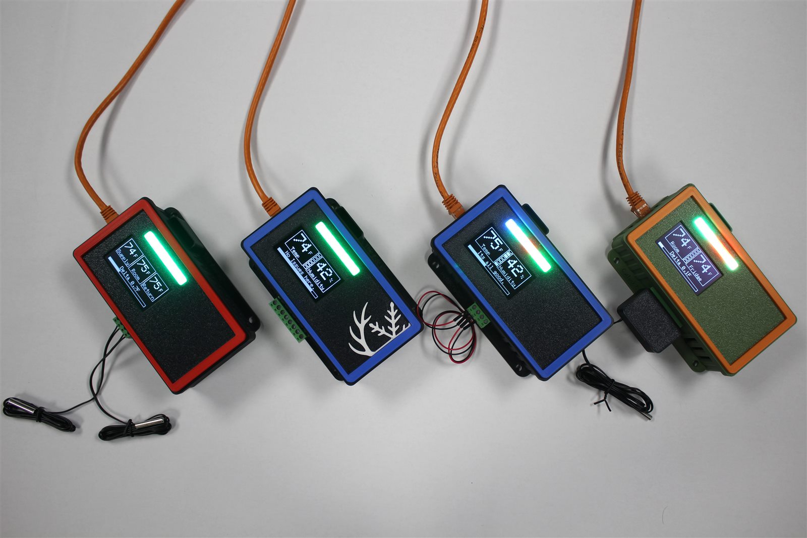 CT-TS1 sensors with temperature displays and wired probes